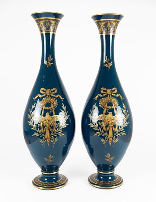 Lot 127 - A Pair of Jaget & Pinon Earthenware Vases,...