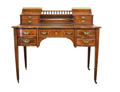 Lot 590 - A Victorian Rosewood and Marquetry-Inlaid...