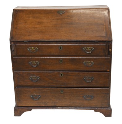 Lot 1322 - A George III Oak Bureau, 95cm by 50cm by 104cm