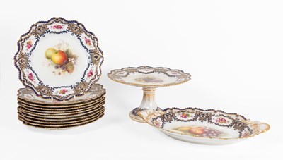 Lot 87 - A Royal Worcester Porcelain Part Dessert...