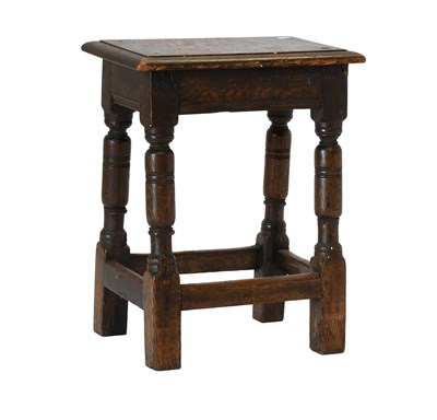 Lot 439 - A 17th Century Oak Joint Stool, of four-peg...
