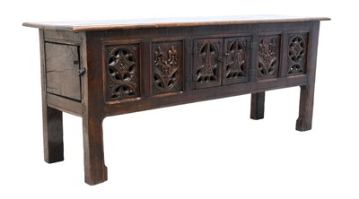 Lot 451 - A 16th Century-Style Oak Dresser Base or Food...