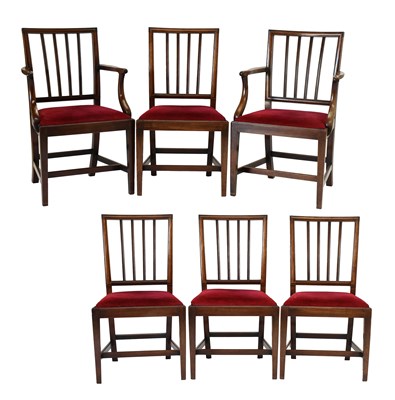 Lot 486 - A Set of Six (4+2) George III Mahogany Dining...