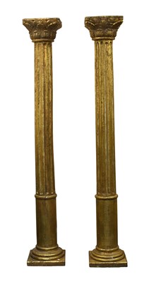 Lot 555 - A Pair of 20th Century Carved Giltwood Columns,...