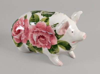Lot 79 - A Wemyss Pottery Money Bank Pig, modelled in a...