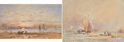 Lot 1009 - George Weatherill (1810-1890) Beached boats...