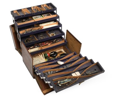 Lot 3150 - A Vintage Leatherette Cantilever Tackle Box