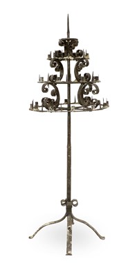 Lot 438 - A Wrought Iron Candlestand, in 17th century...