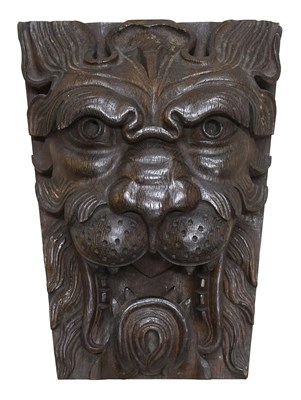 Lot 466 - A Victorian Carved Oak Corbel, carved as a...