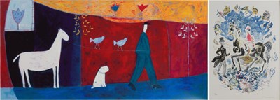 Lot 1110 - Annora Spence (b.1963) "White Horse" Signed,...