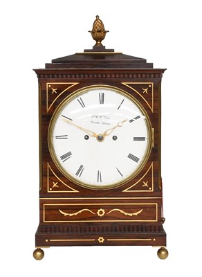 Lot 250 - A Rosewood Brass Inlaid Striking Table Clock,...