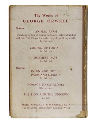 Lot Orwell (George). Nineteen-Eighty Four. London:...