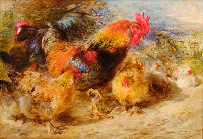 Lot 1050 - William Huggins (1820-1884) Farmyard fowl...