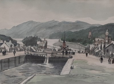 Lot 1370 - David Muirhead Bone (1876-1953) Scottish town...