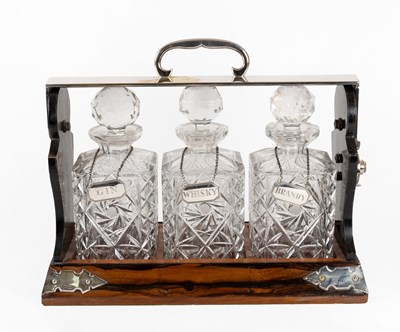 Lot 142 - An Edward VII Silver Mounted Three Bottle...