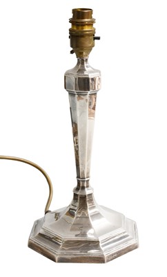 Lot 129 - A George V Silver Table-Lamp, by Hawksworth,...