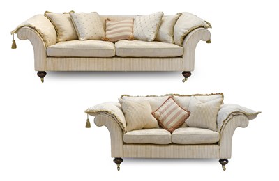 Lot 605 - Parker & Farr: A Three-Seater Sofa, covered in...