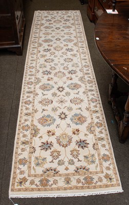 Lot 1276 - Narrow Afghan Ziegler Runner, the ivory field...