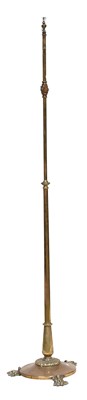 Lot 1488 - A Victorian Brass Standard Lamp, late 19th...