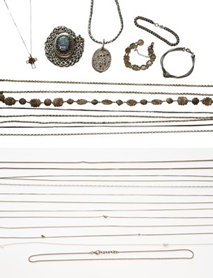 Lot 239 - A Quantity of Silver and White Metal Jewellery,...