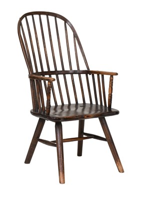 Lot 455 - A 19th Century Ash Windsor Armchair, the...