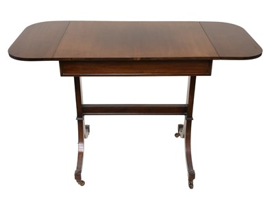 Lot 1302 - A Small 19th Century Mahogany Drop Leaf Sofa...