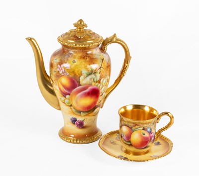 Lot 103 - A Royal Worcester Porcelain Coffee Pot and...