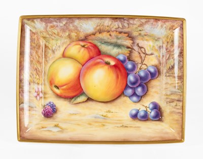 Lot 90 - A Royal Worcester Porcelain Rectangular Tray,...