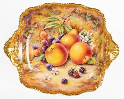 Lot 97 - A Royal Worcester Porcelain Twin-Handled Tray,...