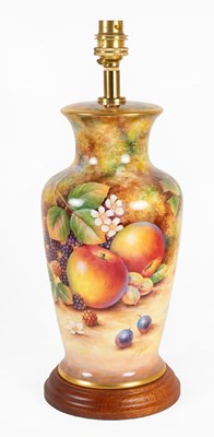Lot 98 - A Royal Worcester Porcelain Table Lamp, post...