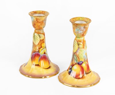 Lot 91 - A Pair of Royal Worcester Porcelain...