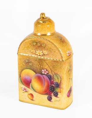 Lot 94 - A Royal Worcester Porcelain Tea Canister and...