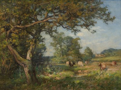 Lot 339 - William Greaves (1852-1938) Cattle grazing in...