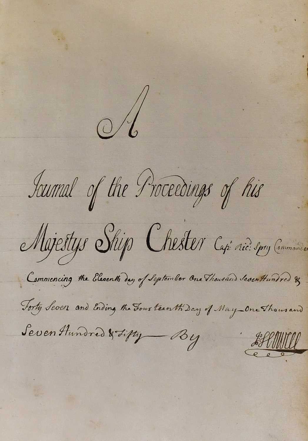 Lot Naval Manuscript Logbook/Journal. A Journal of...