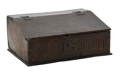 Lot 453 - An Oak Bible Box, late 17th century, of nailed...