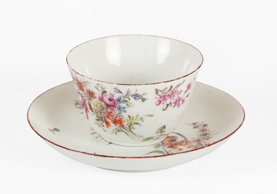 Lot 14 - A Chelsea Porcelain Teabowl and Saucer, circa...