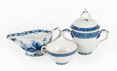 Lot 17 - A Bow Porcelain Sauceboat, circa 1760, fluted...