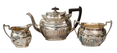 Lot 3 - A Three-Piece Edward VII Silver Tea-Service,...