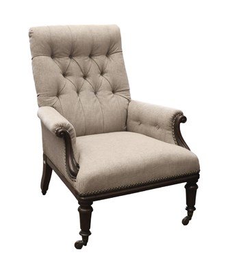 Lot 487 - A Victorian Mahogany-Framed Armchair, 3rd...