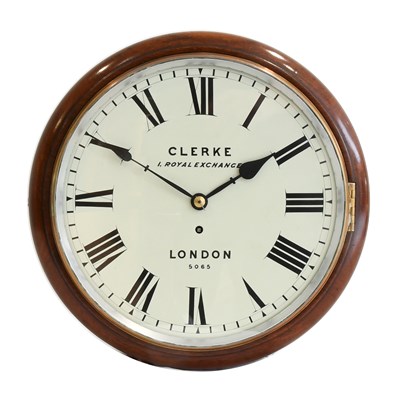 Lot 257 - A Mahogany 12-inch Dial Wall Timepiece, Clerke,...