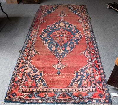 Lot 1132 - Hamadan Rug, the strawberry field centred by...