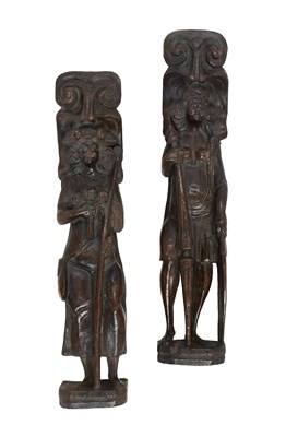 Lot 435 - A Pair of 18th Century Oak Carvings, each...