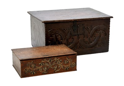 Lot 463 - A Late 17th Century Carved Oak Table Box, the...