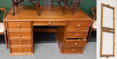 Lot 1171 - A 20th Century Pine Pedestal Desk, 142cm by...