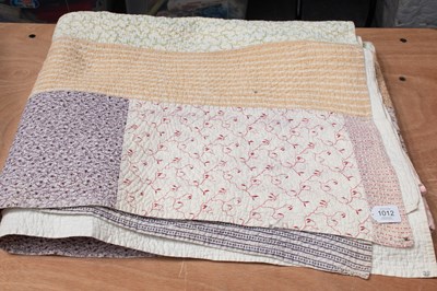 Lot 1012 - Late 19th Century Strippy Quilt in floral...