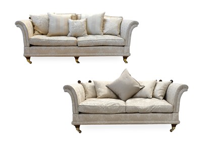 Lot 609 - A Pair of Knole-Style Three-Seater Sofas,...