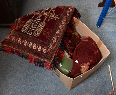 Lot 1143 - A Balisht (now as a cushion) the blood red...