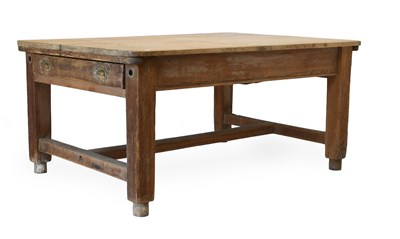 Lot 441 - A Substantial Pine Farmhouse Kitchen Table,...