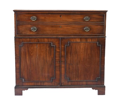 Lot 489 - A George III Mahogany Secretaire Chest, late...