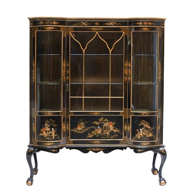 Lot 615 - A 1920s/30s Black Japanned, Parcel Gilt and...